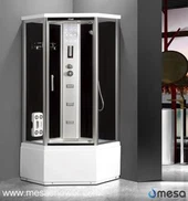 Sitio de ducha de esquina de neo ángulo con vapor para cuarto de baño