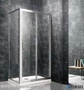 Diseño simple Esquina enmarcada rectangular de ducha plegable deslizante
