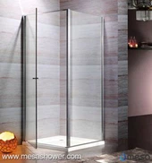Pivote de esquina cuadrada Venta caliente de cristal transparente puerta de la ducha