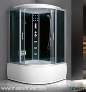 Bañera de acrílico de la forma del ventilador Recintos de la ducha con la puerta de cristal 2