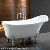 Bañera independiente de estilo europeo extra profundo con clawfoot de cromo