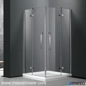 Recinto de ducha cuadrado de forma cuadrada popular con puerta abisagrada