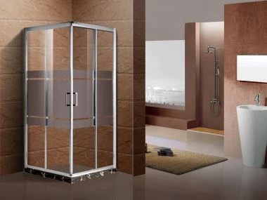 Cabinas de ducha de vidrio de esquina de baño pequeño
